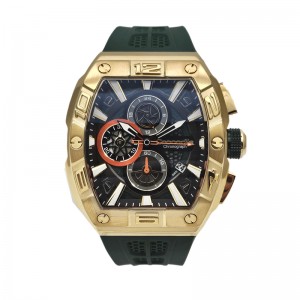 Crocodile CM-050D34D Gold Steel Green Rubber Strap