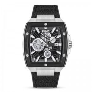  Ducati DTWGB0000701 Black Canvas Rubber Strap