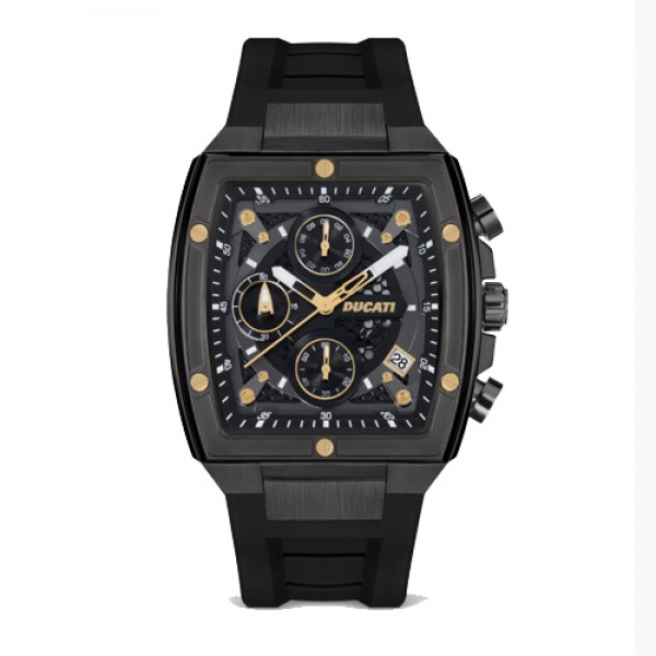  Ducati DTWGO0001302 Full Black Rubber Strap