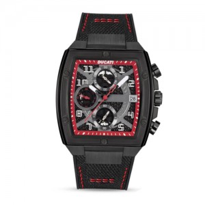 Ducati DTWGO0001503 Black Red Canvas Rubber Strap