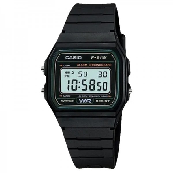 Casio F-91W-3DG Black Green