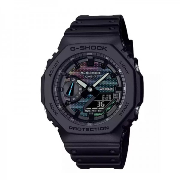 Casio Gshock GA-2100RW-1ADR Rainbow Brick Wall Black Resin