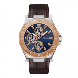 Guess GW0704G2 Silver Rosegold Brown Leather Prime