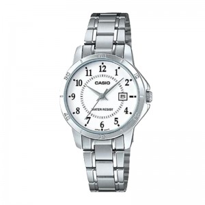 Casio LTP-V004D-7BUDF Silver White Steel