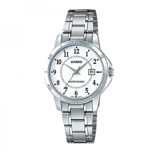 Casio LTP-V004D-7BUDF Silver White Steel