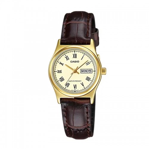 Casio LTP-V006GL-9BUDF Gold Brown Leather
