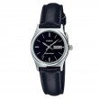 Casio LTP-V006L-1B2UDF Silver Black Leather Lady Casio LTP-V006L-1B2UDF Silver Black Leather Lady