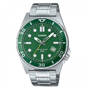 Casio MTD-135D-3AVDF Silver Green Steel