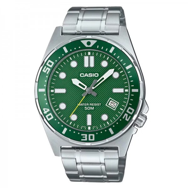 Casio MTD-135D-3AVDF Silver Green Steel