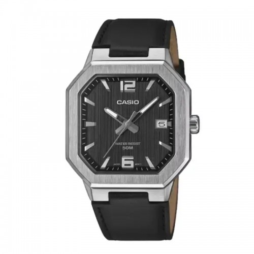 Casio MTP-B195L-1AVDF Silver Black Leather