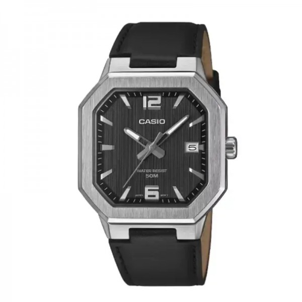 Casio MTP-B195L-1AVDF Silver Black Leather