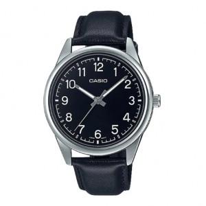 Casio MTP-V005L-1B4UDF Silver Black Leather