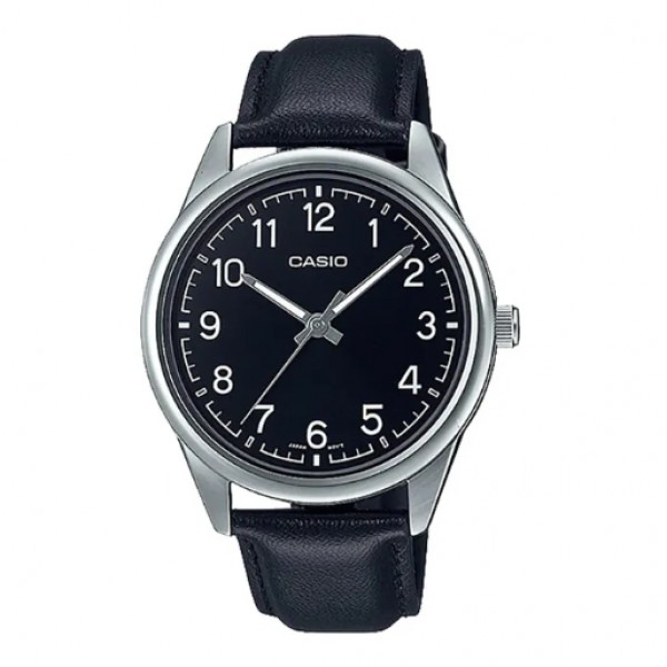 Casio MTP-V005L-1B4UDF Silver Black Leather