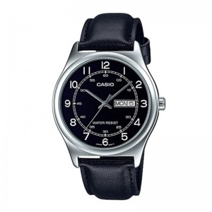 Casio MTP-V006L-1B2UDF Silver Black Leather