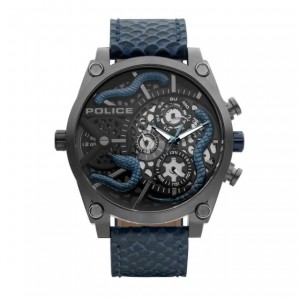 Police PEWJF2110402 Grey Blue Leather Snake Edition