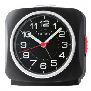 Jam Meja Weker Seiko QHE194K Beep Lumibrite Quiet Sweep Black