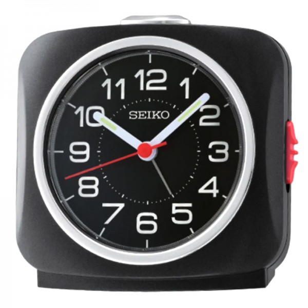 Jam Meja Weker Seiko QHE194K Beep Lumibrite Quiet Sweep Black