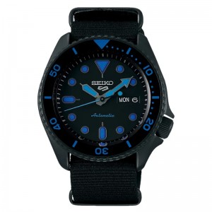 Seiko SRPD81K1 Seiko 5 Automatic Black Blue Nylon Strap