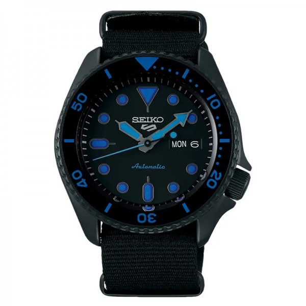 Seiko SRPD81K1 Seiko 5 Automatic Black Blue Nylon Strap Seiko SRPD81K1 Seiko 5 Automatic Black Blue Nylon Strap