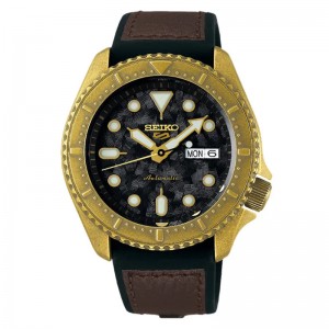 Seiko SRPE80K1 Seiko 5 Automatic Gold Brown Strap