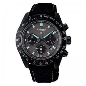 Seiko SSC923P1 Prospex SeiTona Speedtimer Black Series Night Vision Black Dial Black Nylon Strap