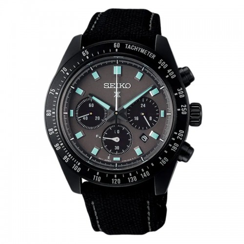 Seiko SSC923P1 Prospex SeiTona Speedtimer Black Series Night Vision Black Dial Black Nylon Strap