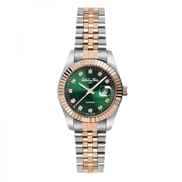 Valentino Rudy VR146-2697 Silver Rosegold Green Lady Valentino Rudy VR146-2697 Silver Rosegold Green Lady