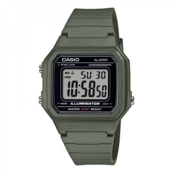 Casio W-217H-3AVDF Green Army Resin