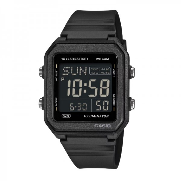 Casio W-221H-1BVDF Black Resin Unisex