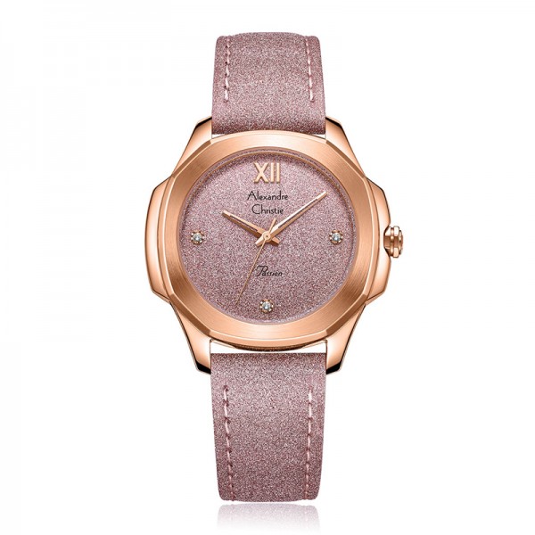 Alexandre Christie AC 2A28 Rosegold Pink Leather LHLRGPN