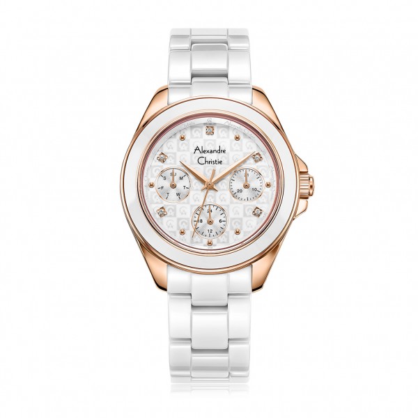 Alexandre Christie AC 2A70 Rosegold White Ceramic BFBRGSL