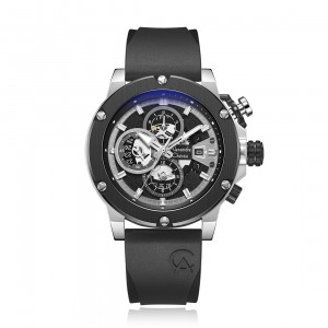 Alexandre Christie AC 6491 Silver Black Rubber BCRTBBA