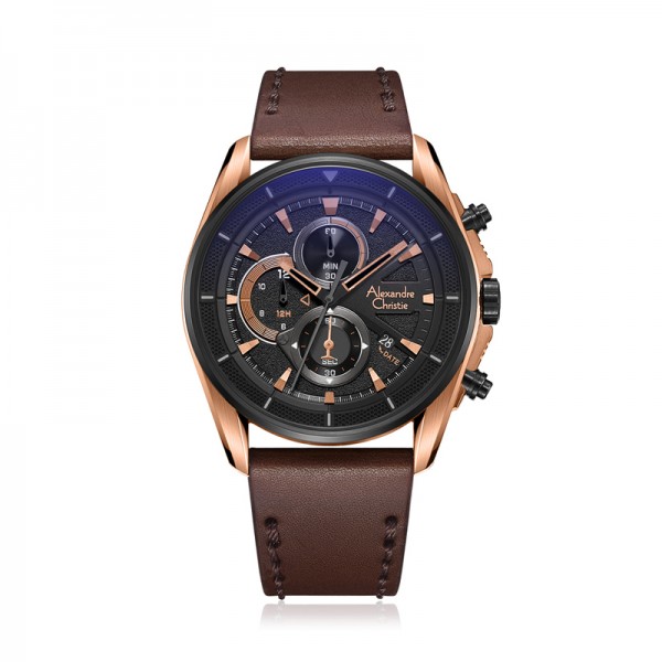 Alexandre Christie AC 6662 Rosegold Brown Leather MCLBRBA