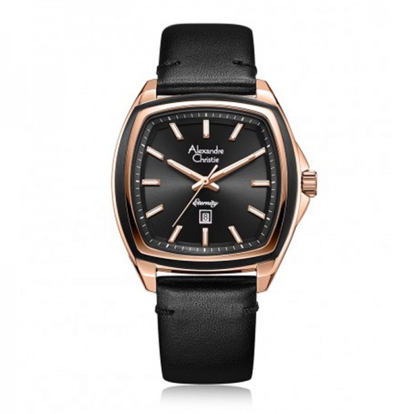 Alexandre Christie AC 8665 Rosegold Black Black Leather LDLRGBABA Eternity