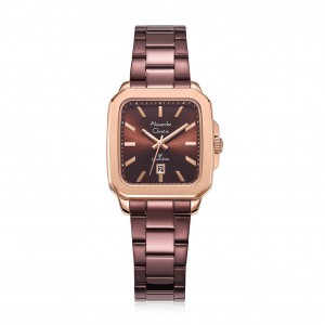 Alexandre Christie AC 8687 Rosegold Brown Steel Lady LDBROBO