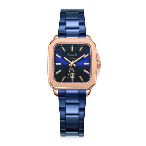 Alexandre Christie AC 8687 Rosegold Blue Steel Lady LDBURBU