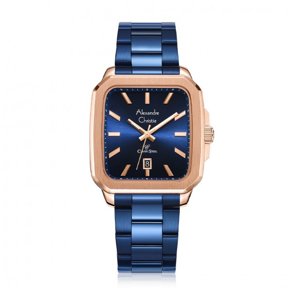 Alexandre Christie AC 8687 Rosegold Blue Steel Man MDBURBU