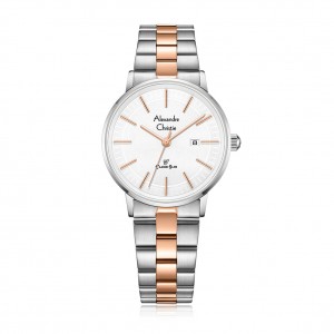 Alexandre Christie AC 8694 Silver Rosegold White Lady LDBTRSL