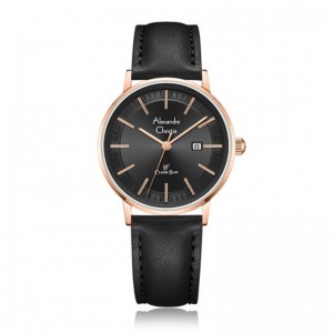 Alexandre Christie AC 8694 Rosegold Black Leather Lady LDLRGBA