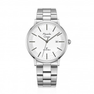 Alexandre Christie AC 8694 Silver White Steel Man MDBSSSL