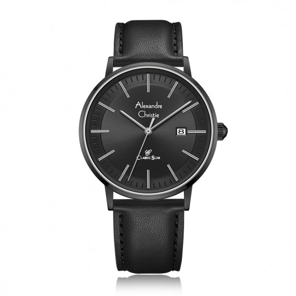 Alexandre Christie AC 8694 Full Black Leather Man MDLIPBA