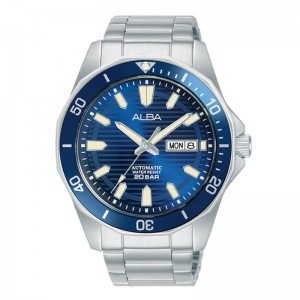 Alba AL4453 Silver Blue Day Date Automatic