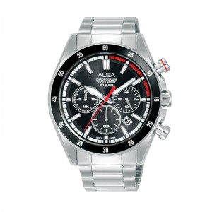 Alba AT3J29 Silver Black Stopwatch