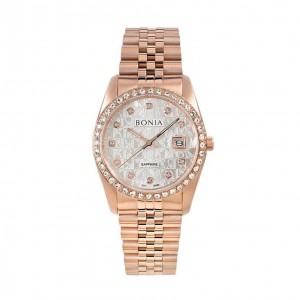 Bonia BNB10550-3516S Rosegold White SAPPHIRE Ring Diamond Lady