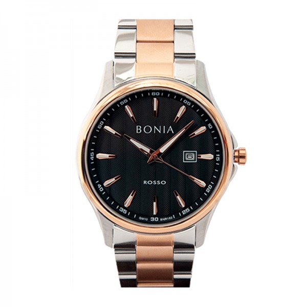 Bonia BR182-1632 Silver Rosegold Black Man