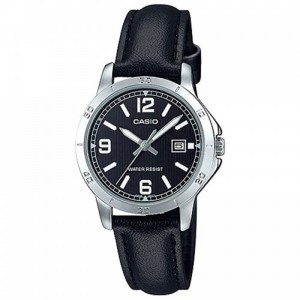 Casio LTP-V004L-1BUDF Silver Black Lady