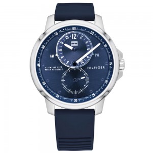 Tommy Hilfiger 1791627 LOGAN Silver Blue Rubber