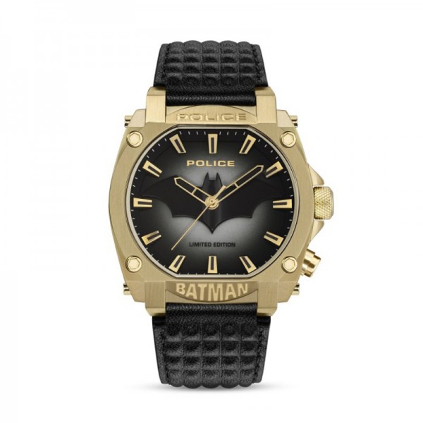 Police PEWGD0022602 Batman Gold Black Leather 