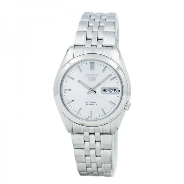 Seiko SNK355K1 Silver White Day Date Automatic Unisex