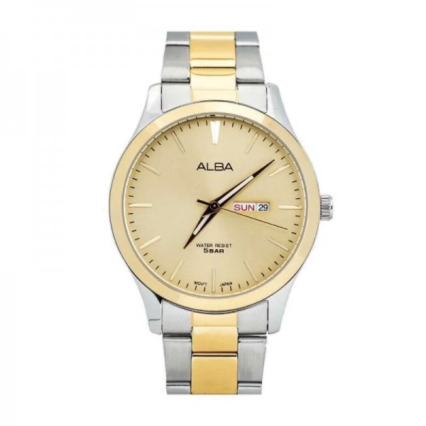 Alba AJ6126X1 AJ6126 Silver Gold Dial Man